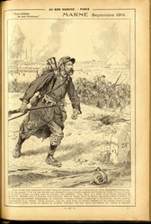 Agenda Buvard du Bon Marché 1917 - Illustration de Job (Jacques Marie Gaston Onfray de Bréville) : Marne septembre 1914 - Guerre de 14-18, Marne, Grandes Batailles, Bataille de la Marne - Soldats