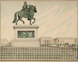 Illustration tirée du livre « Le bon roy Henri », illustrée par Jacques Marie Gaston Onfray de Breville dit JOB (1858-1931) : Statue érigée en mémoire d