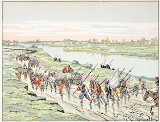 Illustration tirée du livre « Le bon roy Henri », illustrée par Jacques Marie Gaston Onfray de Bréville dit JOB (1858-1931) : Henri IV est à Paris
