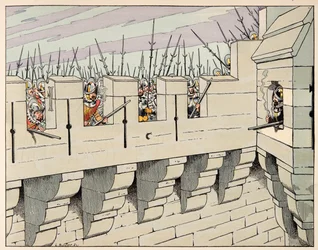 Illustration tirée du livre "Le bon roy Henri", illustrée par Jacques Marie Gaston Onfray de Bréville dit JOB (1858-1931) : Les Parisiens se préparent à défendre la ville - Collection privée