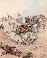 Charge des cuirassiers à la bataille de Reichshoffen (ou Frœschwiller-Wœrth) en 1870, Collection privée