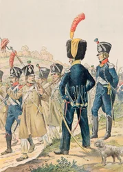 Jacques Marie Gaston Onfroy de Bréville dit JOB (1858-1931) - Tenue des troupes françaises à toutes les époques : Officiers des Voltigeurs et Chasseurs à pied sous le Premier Empire, Collection privée