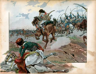 Joachim Murat chargeant avec ses hommes à la bataille de Heilsberg le 10 juin