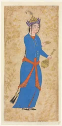 Princesse avec bouteille de vin et coupe, c. 1550-1600