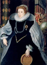 Portrait au tamis de la reine Elizabeth I en costume cérémonial, vers 1583
